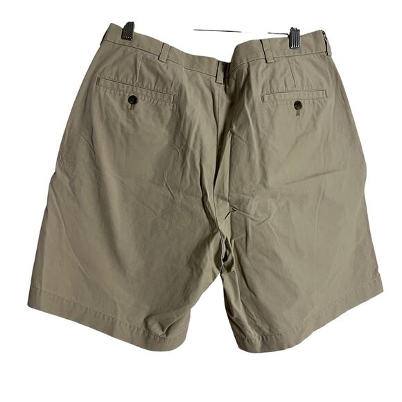 Brooks Brothers Supima Cotton Khaki Tan Pleated Shorts Size 35 - Picture 6 of 7